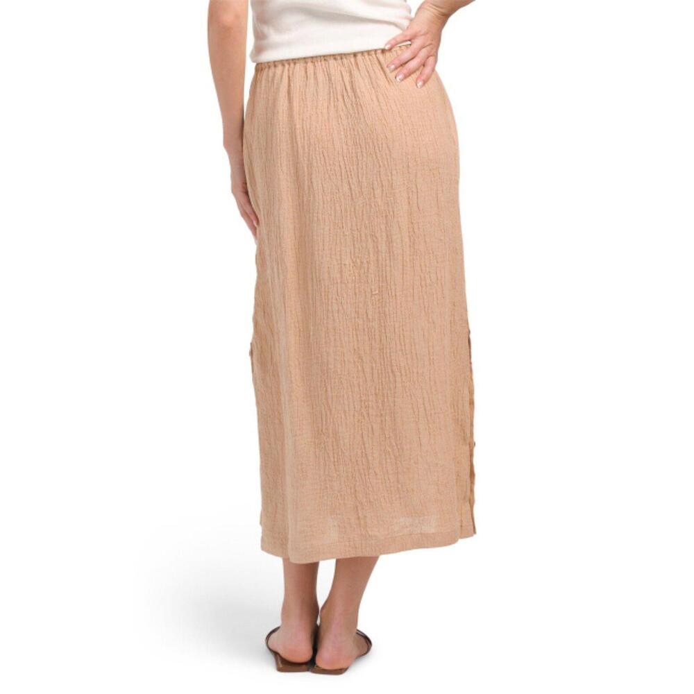 NWT set TAHARI Linen Pull On Skirt Ginger Root Linen Cap Sleeve Shirt xl GG12 - Picture 3 of 5